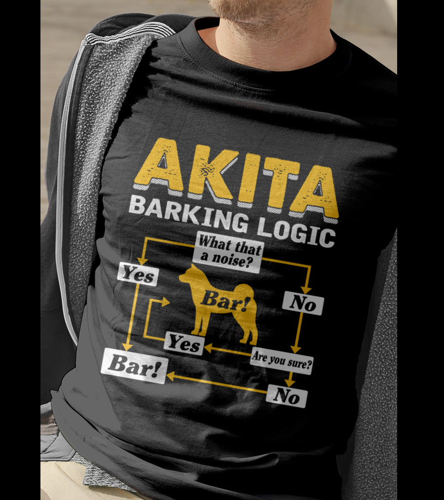 Akita Barking Logic Yes No What That A Noise Bar Are You Sure? T-Shirt