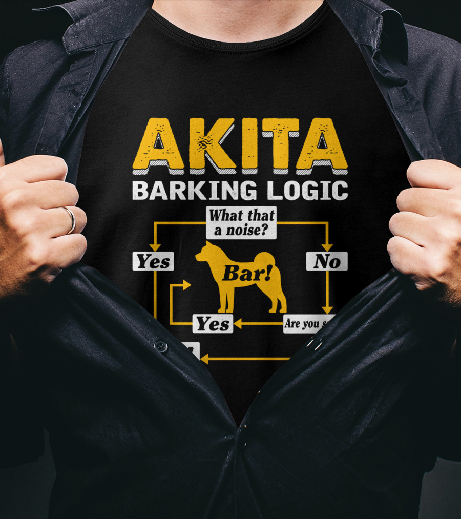 Akita Barking Logic Yes No What That A Noise Bar Are You Sure? T-Shirt