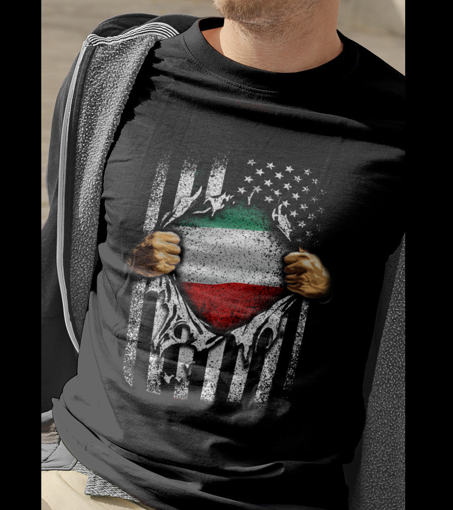 Super Hungary Hearts American Flag Hungarian Patriot T-Shirt