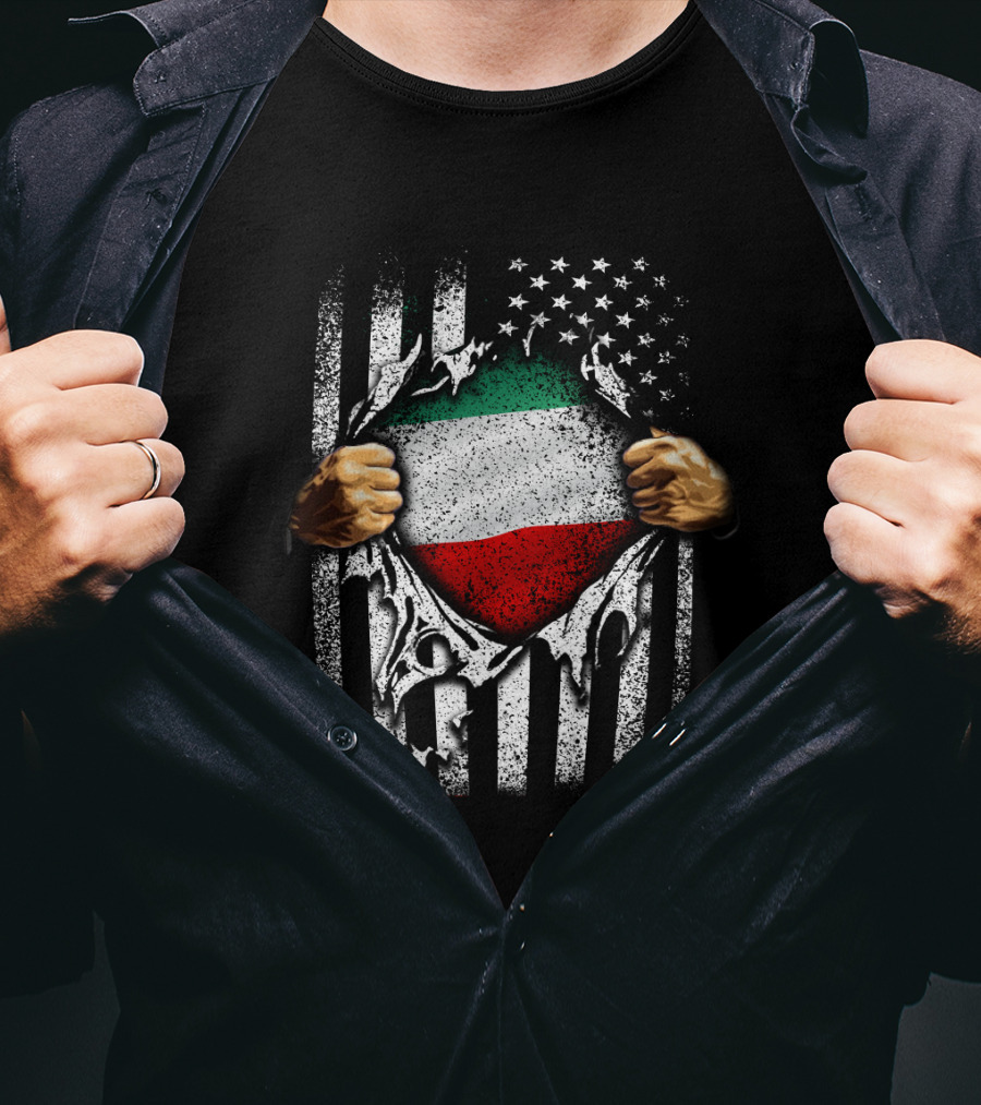 Super Hungary Hearts American Flag Hungarian Patriot T-Shirt