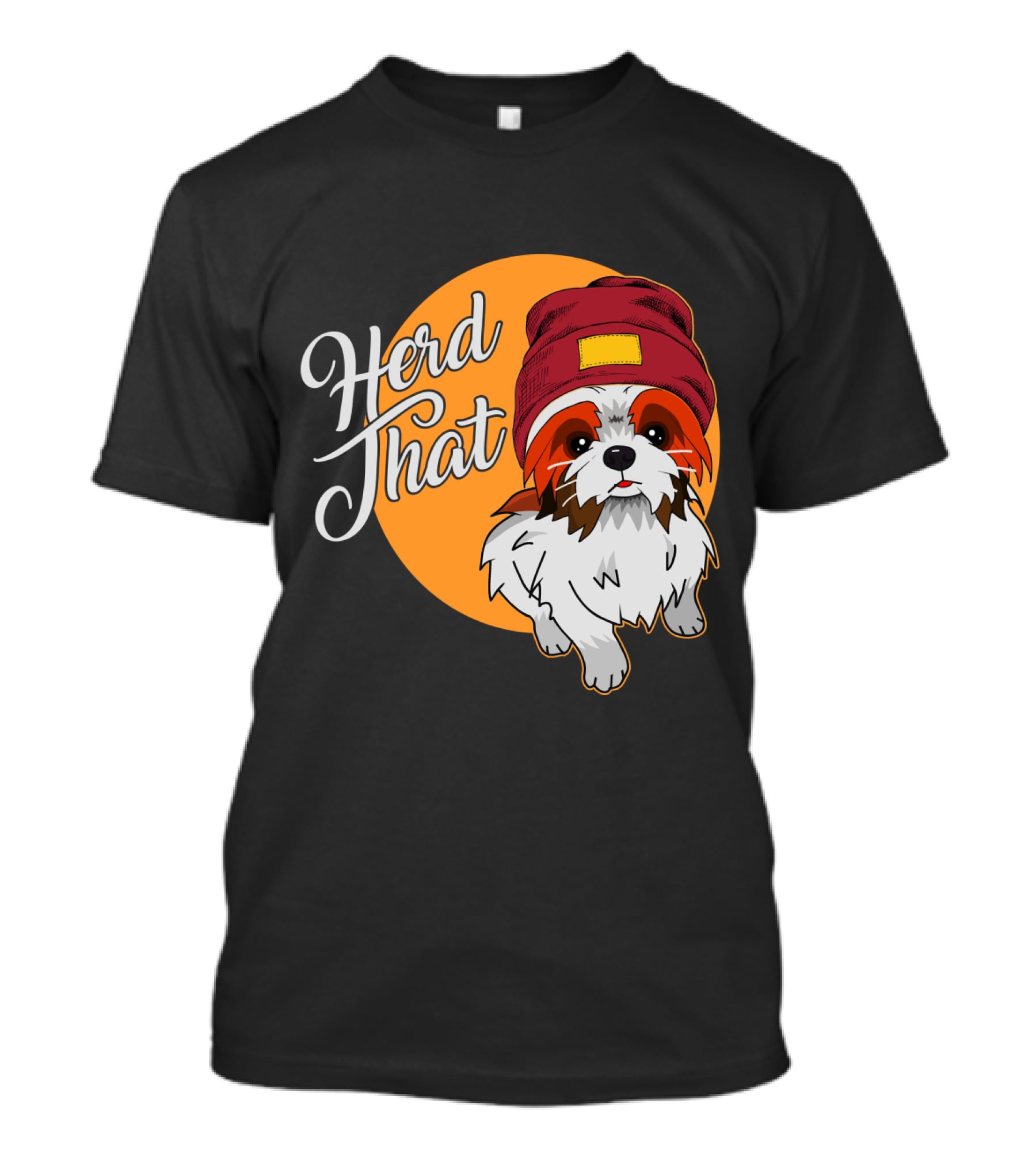 Herd That Shih Tzu Animal Lover Dog With Hat Sketch T-Shirt
