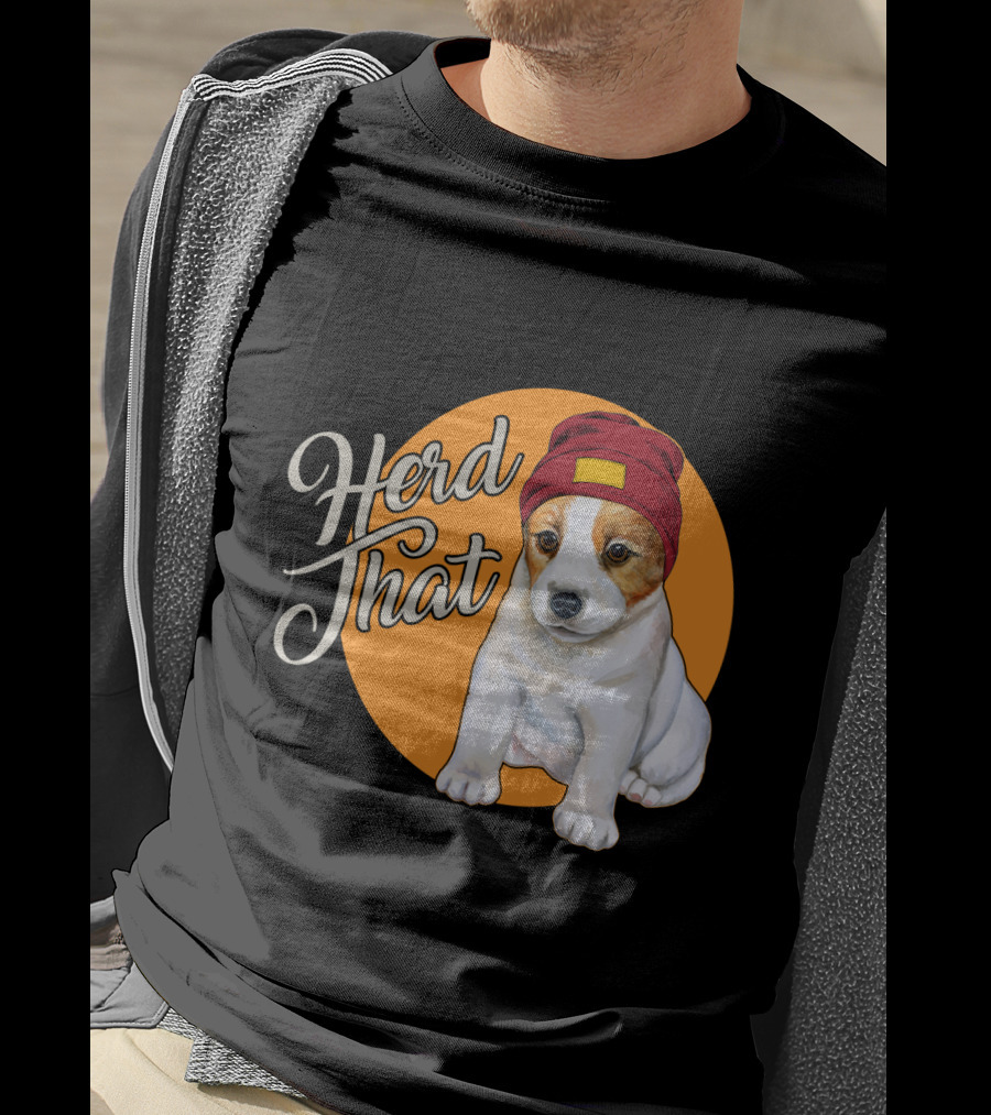 Herd That Jack Russell Dog In Cute Beanie For Animal Lovers T-Shirt