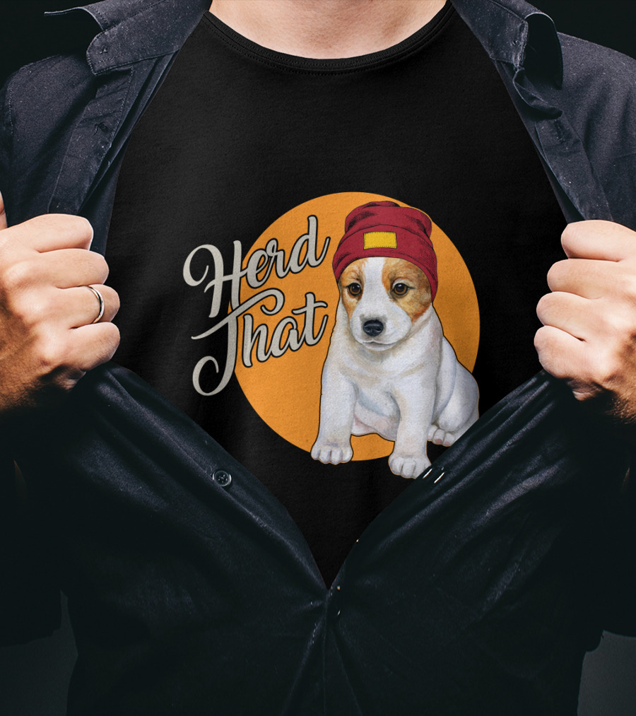 Herd That Jack Russell Dog In Cute Beanie For Animal Lovers T-Shirt