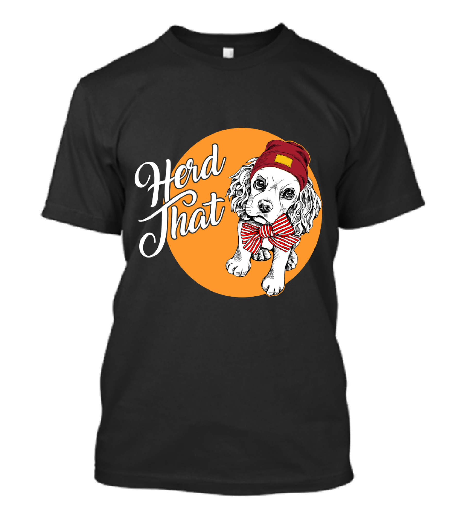 Herd That Cocker Spaniel Funny Animal Lover Dog Bow Tie Beanie T-Shirt