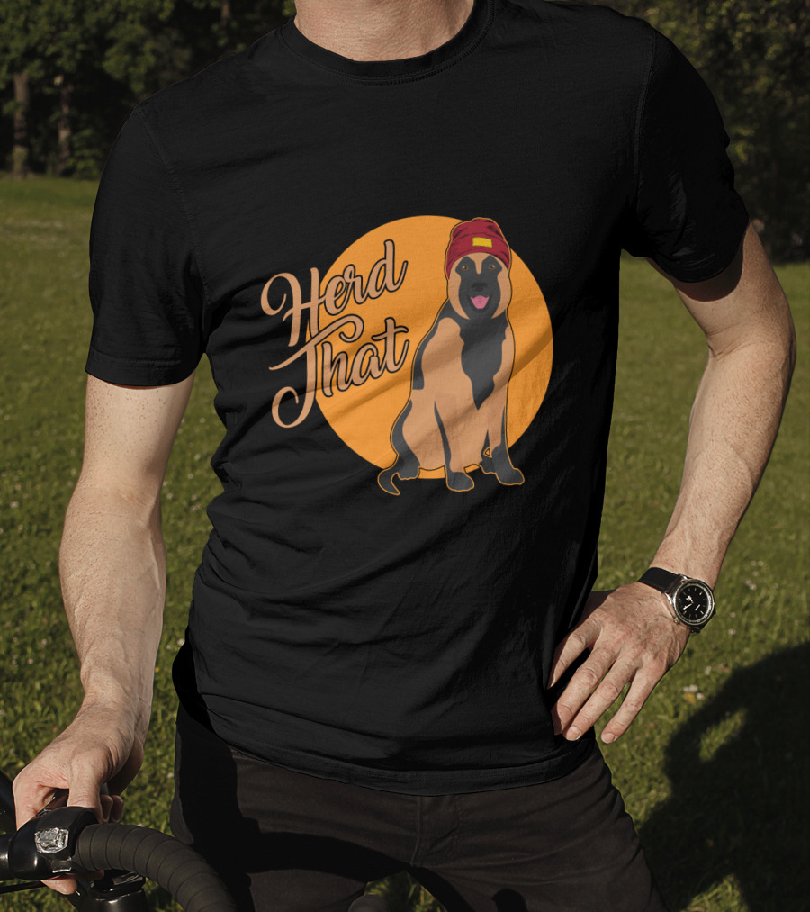 Herd That Belgian Malinois Funny Animal Lover Dog Wearing Hat T-Shirt