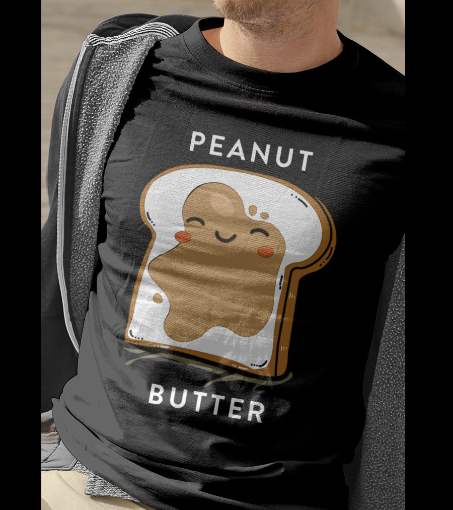 PEANUT BUTTER Toast Smiley Face T-Shirt