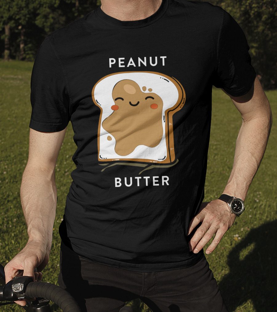 PEANUT BUTTER Toast Smiley Face T-Shirt