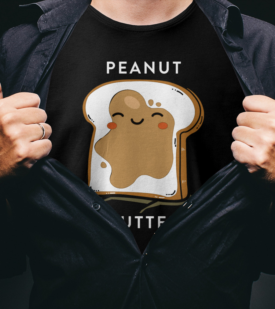 PEANUT BUTTER Toast Smiley Face T-Shirt