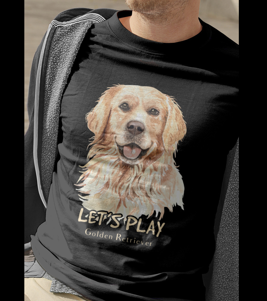 LET'S PLAY Golden Retriever Dog Watercolor T-Shirt