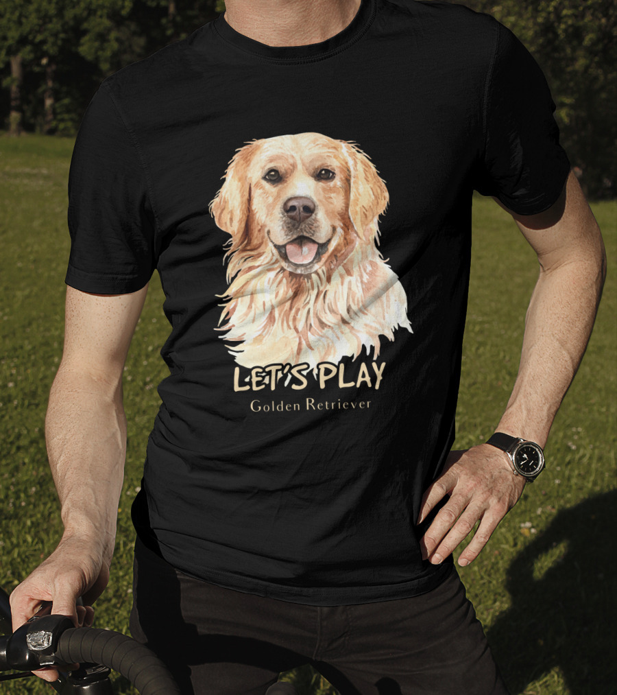 LET'S PLAY Golden Retriever Dog Watercolor T-Shirt
