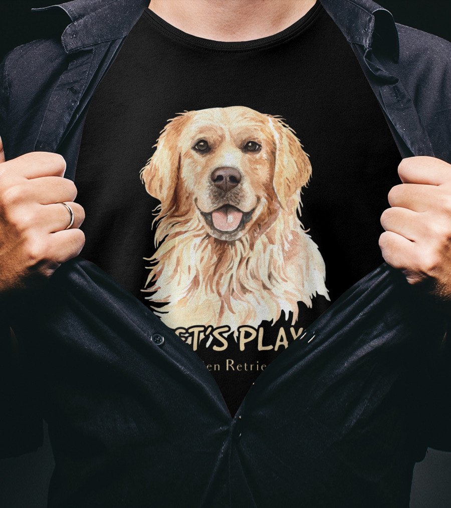 LET'S PLAY Golden Retriever Dog Watercolor T-Shirt