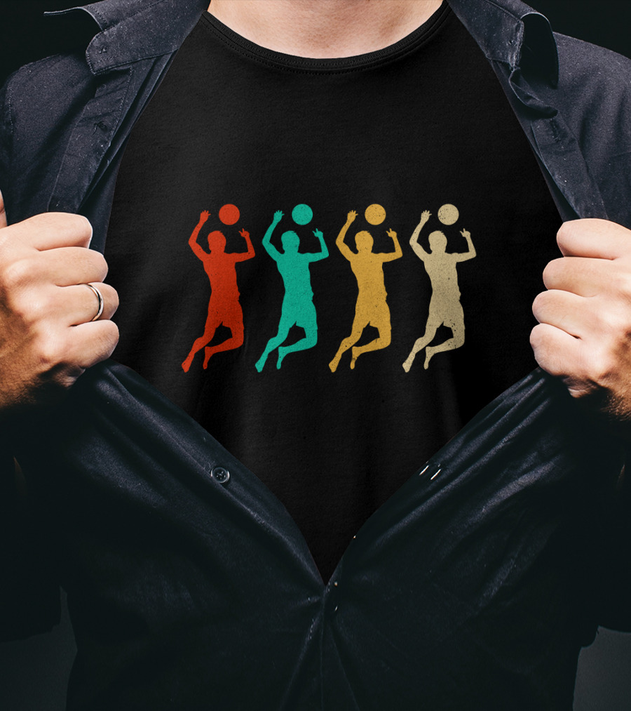 Vintage Volleyball Colorful Player T-Shirt