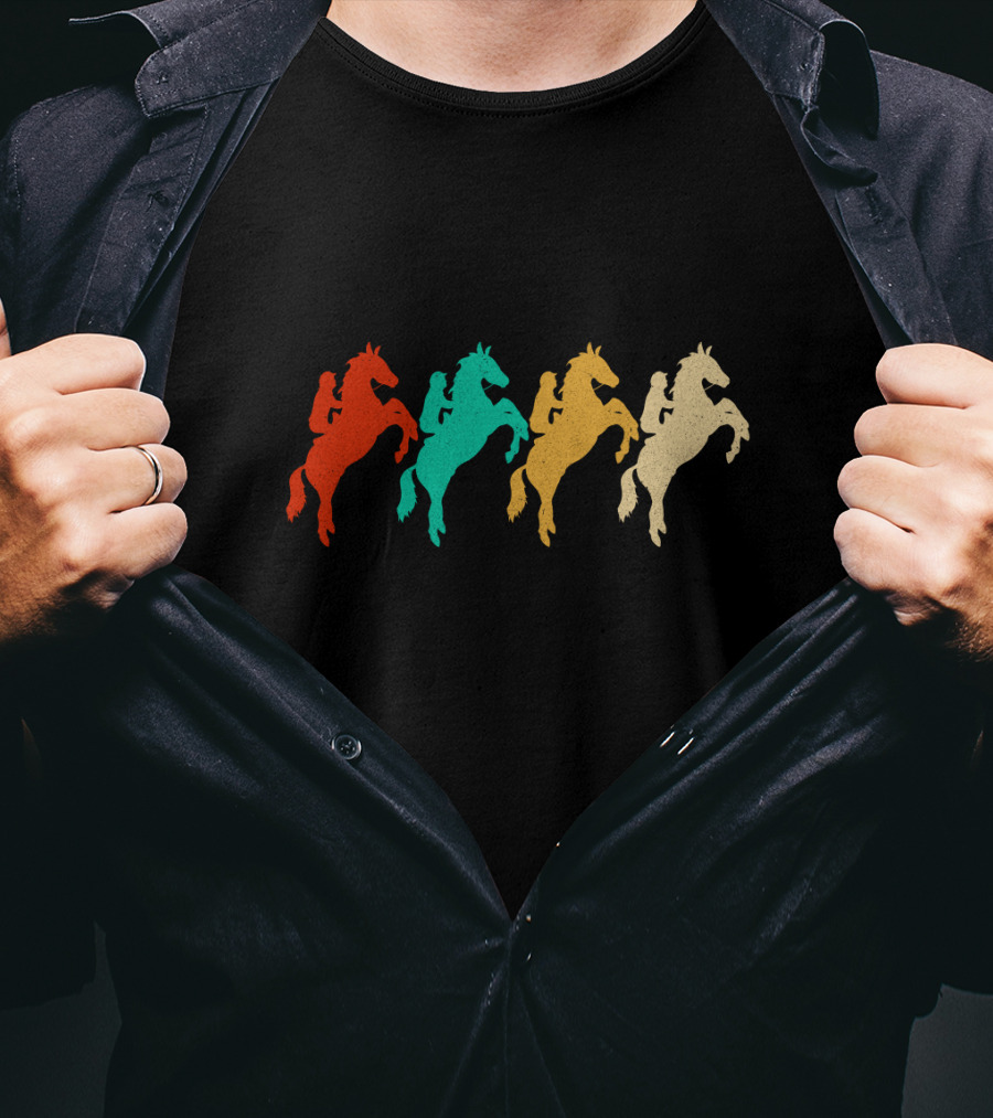 Vintage Retro Horse Riding T-Shirt