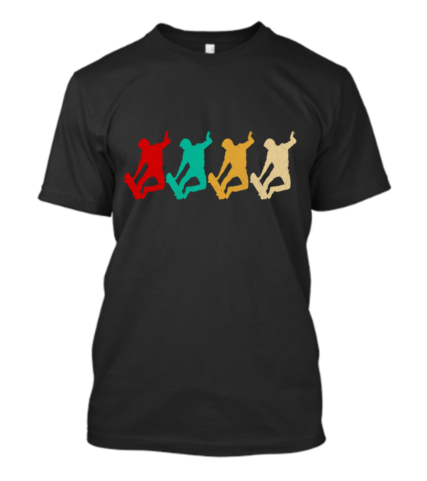 Vintage Skateboarding Silhouette Retro Colors T-Shirt