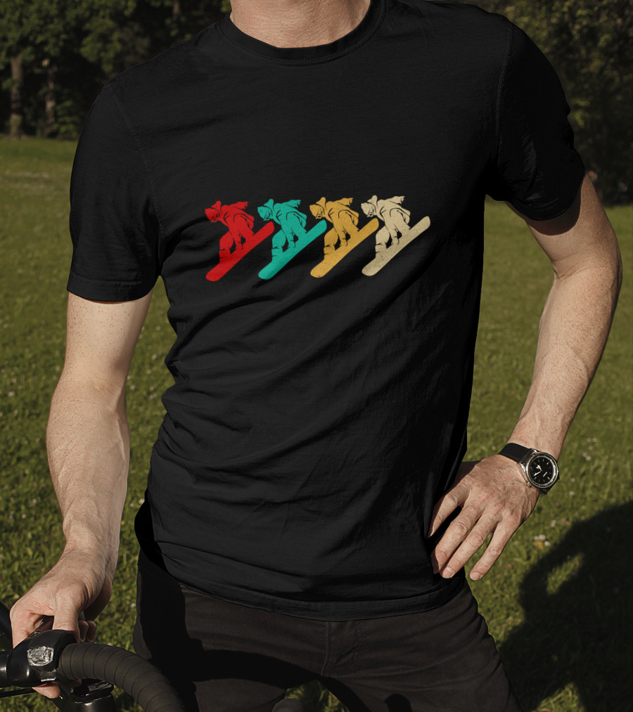 Vintage Snowboarding Colorful Retro Silhouette Series T-Shirt
