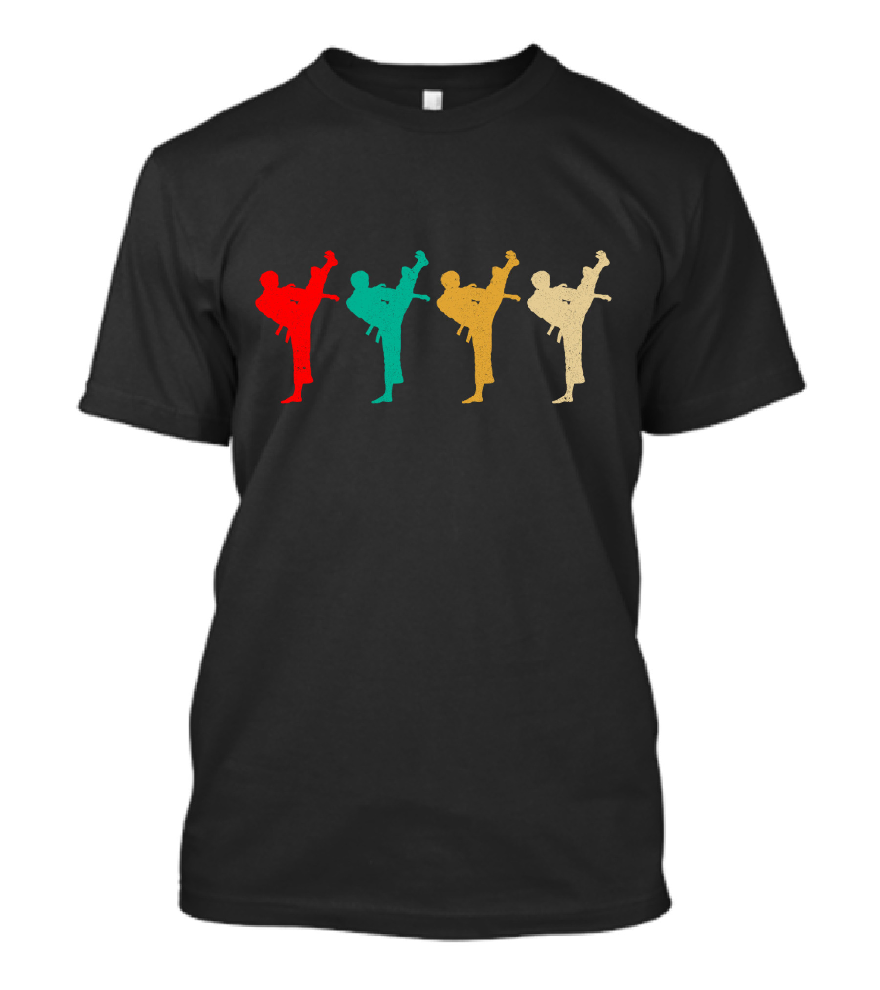 Vintage Karate Retro Silhouette Kicks T-Shirt