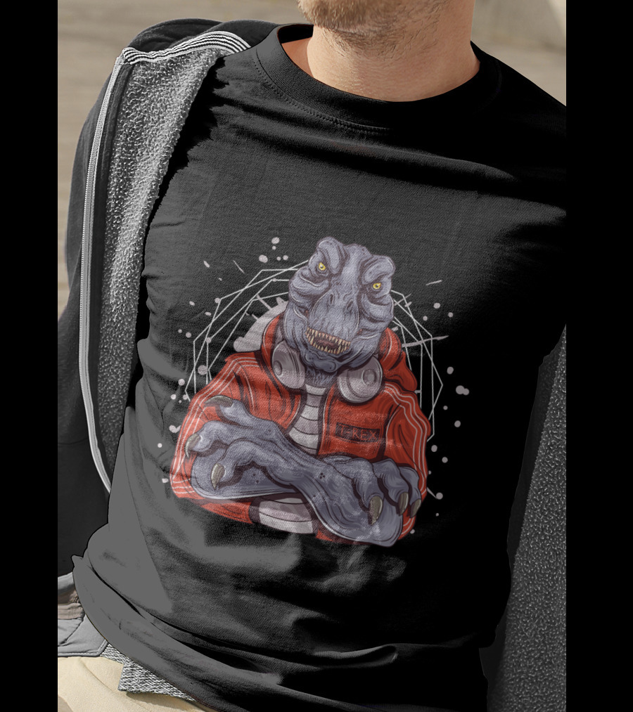 T-Rex DJ With Headphones Crossed Arms Music Jockey T-Shirt