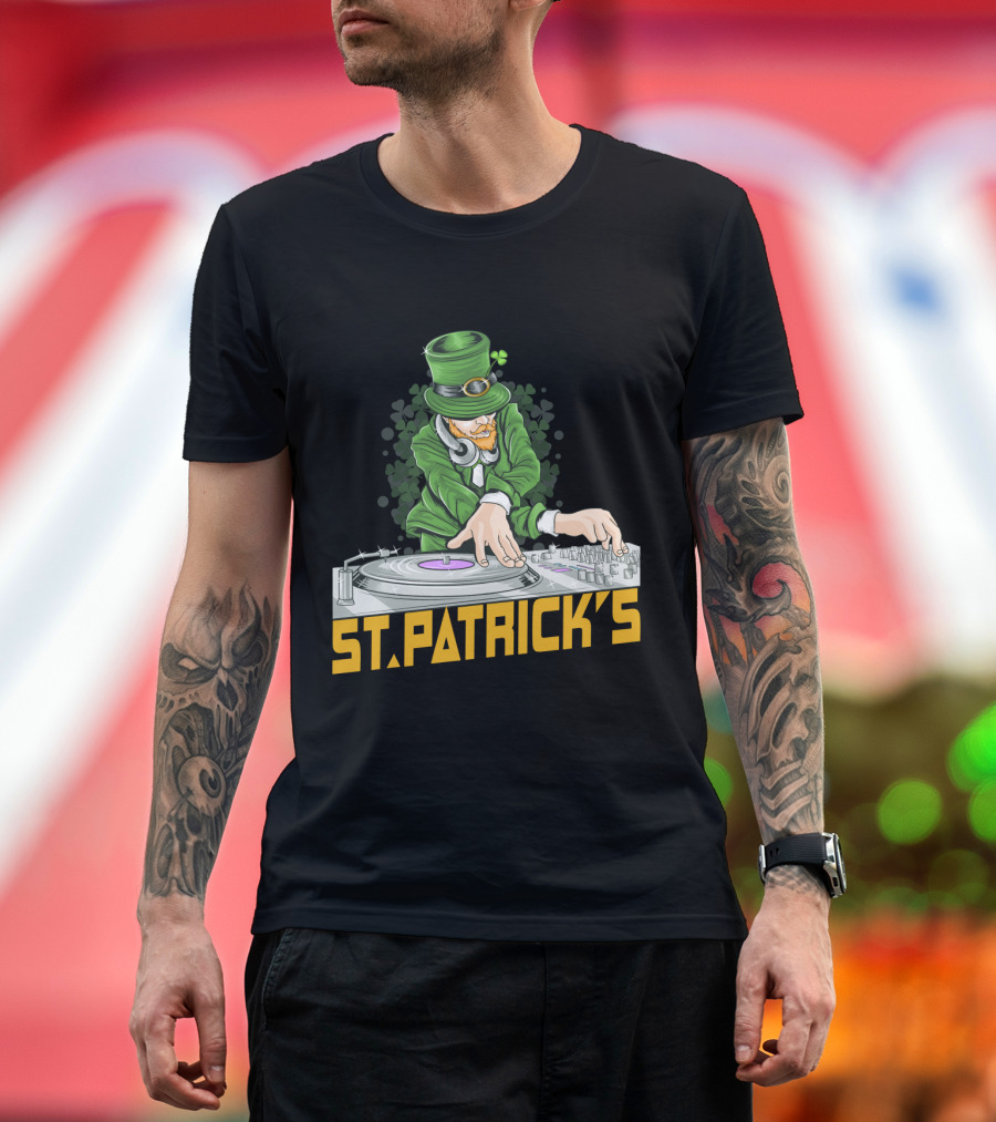 St. Patrick's Day Leprechaun DJ Music Party T-Shirt
