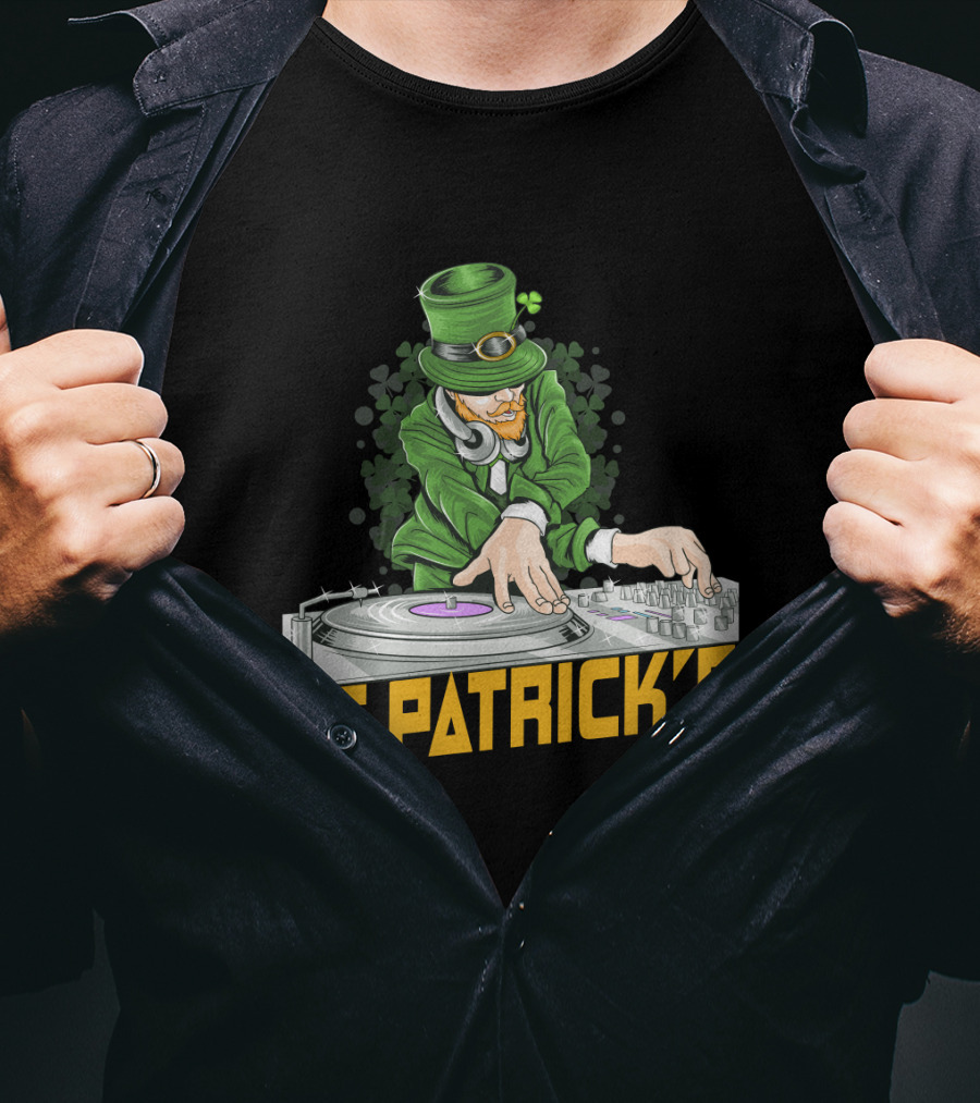 St. Patrick's Day Leprechaun DJ Music Party T-Shirt