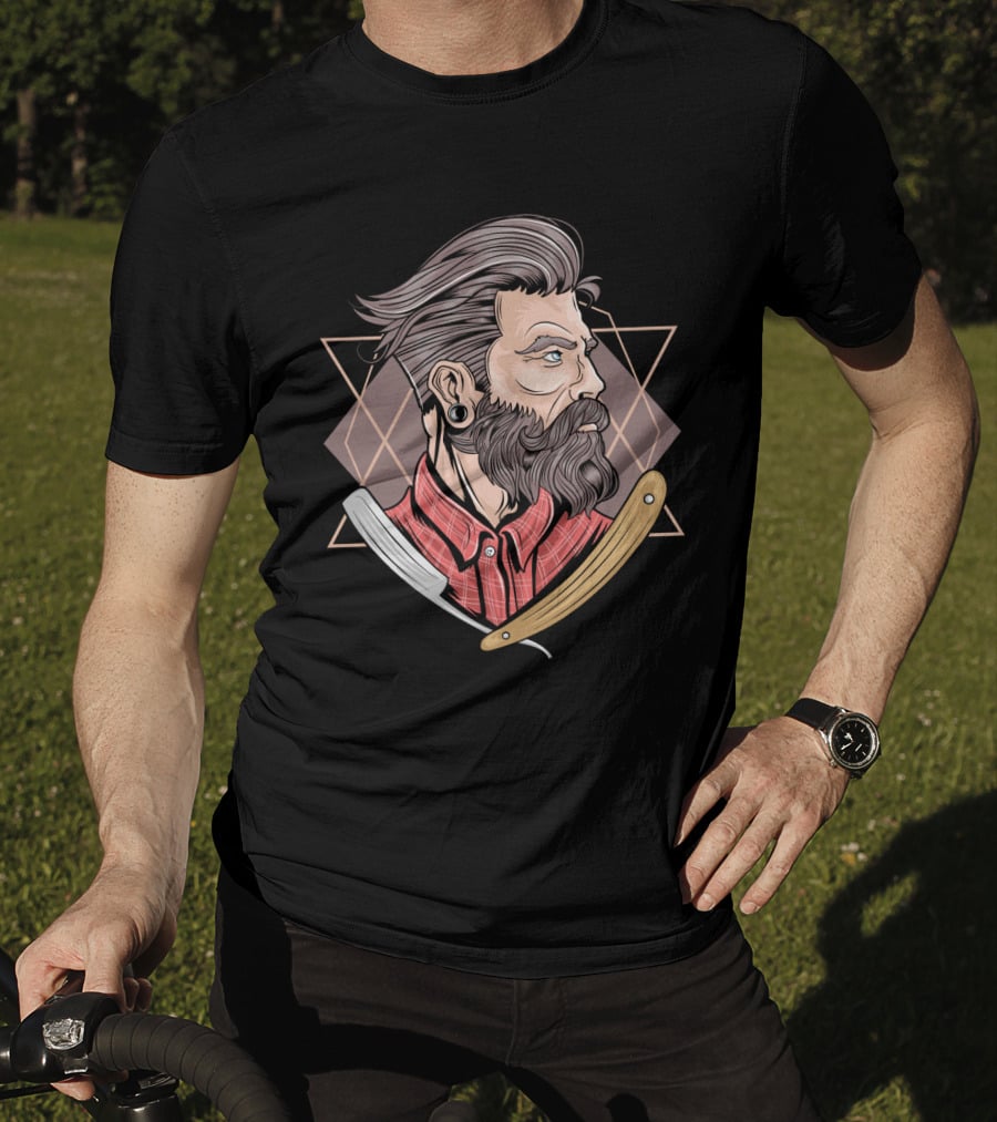 Funny Barber Vintage Hipster Stylized T-Shirt