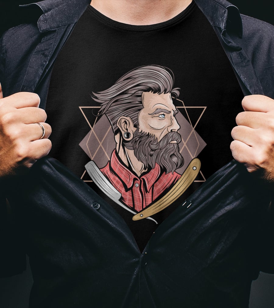 Funny Barber Vintage Hipster Stylized T-Shirt