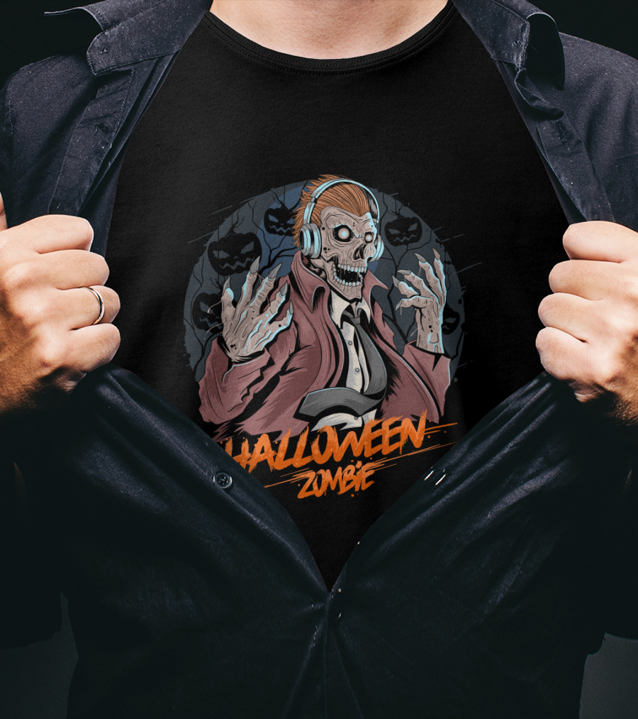 Halloween Zombie Skull T-Shirt