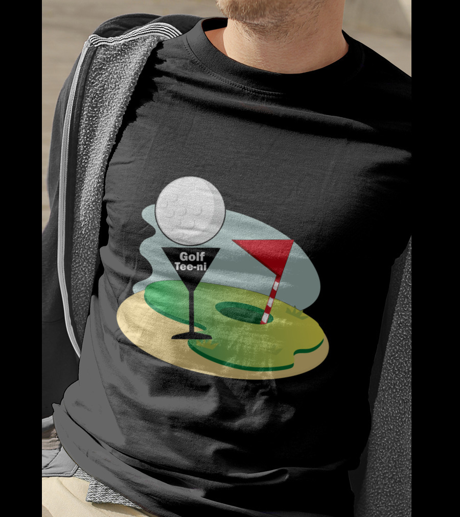 Golf Tee-ni Golf Ball Green Flag Hole T-Shirt