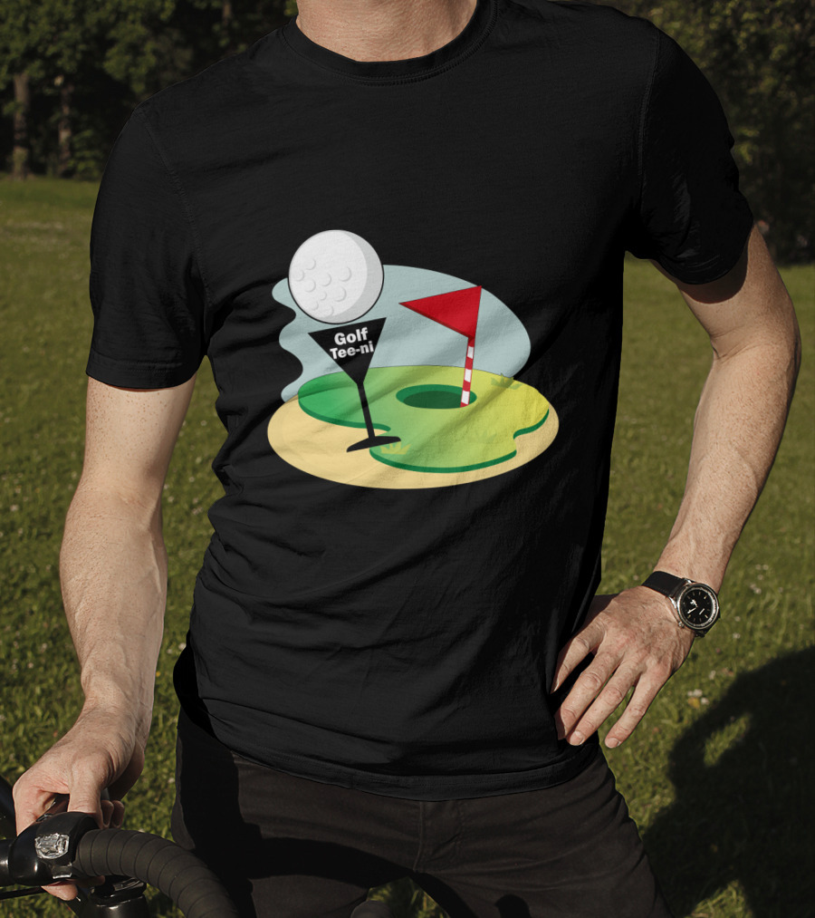 Golf Tee-ni Golf Ball Green Flag Hole T-Shirt