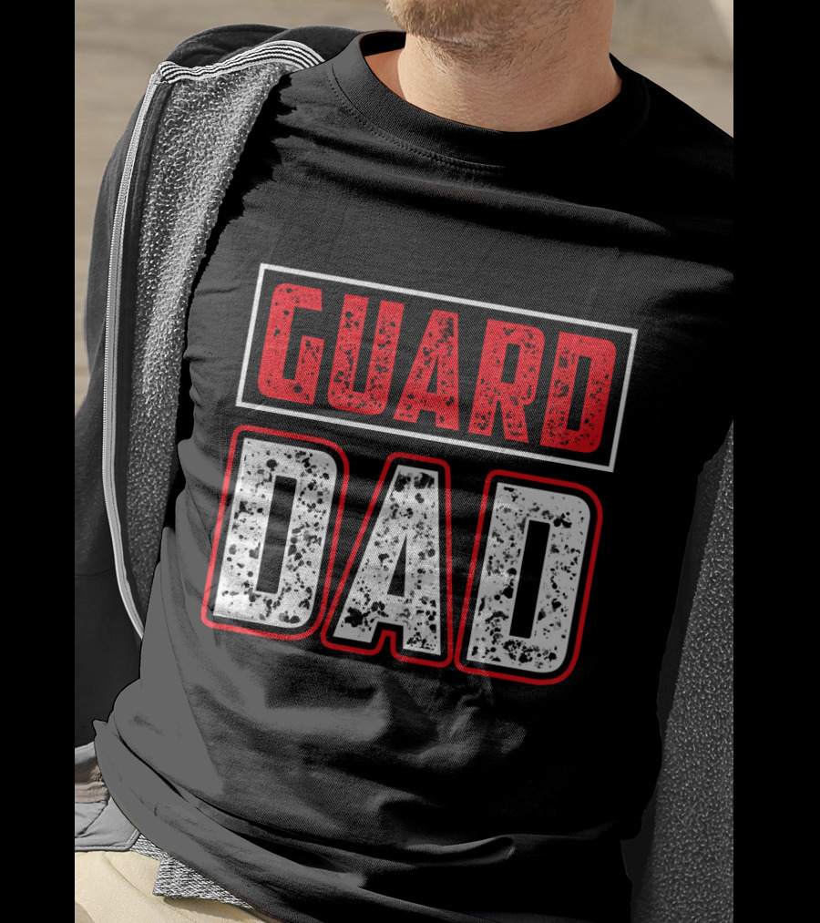 Guard Dad Bold Red White T-Shirt