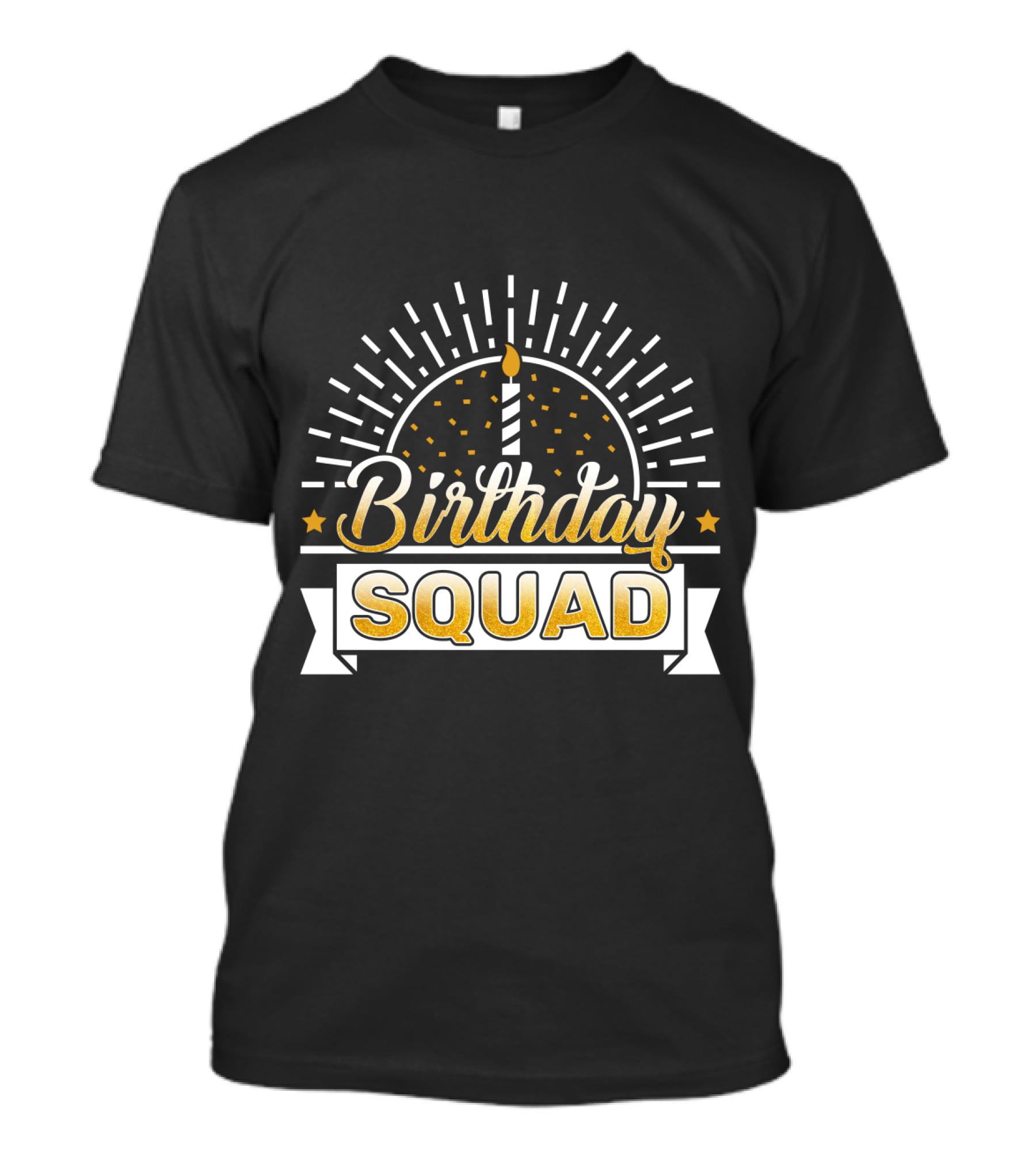 Birthday Squad Candle Celebration Banner Stars T-Shirt