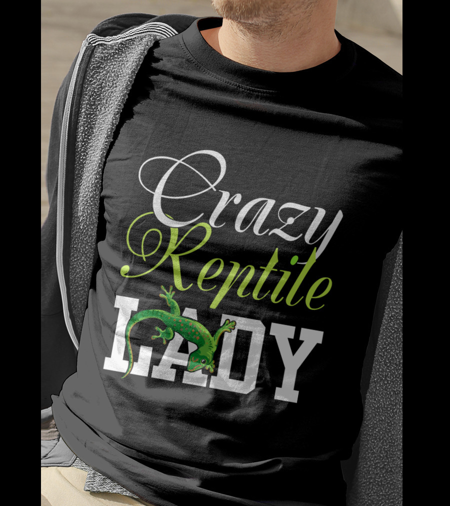 Crazy Reptile Lady Green Gecko T-Shirt