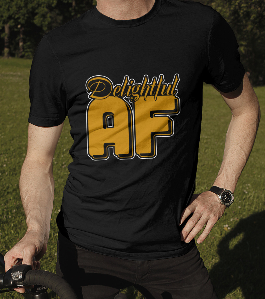 Delightful AF Bold Retro Typography T-Shirt