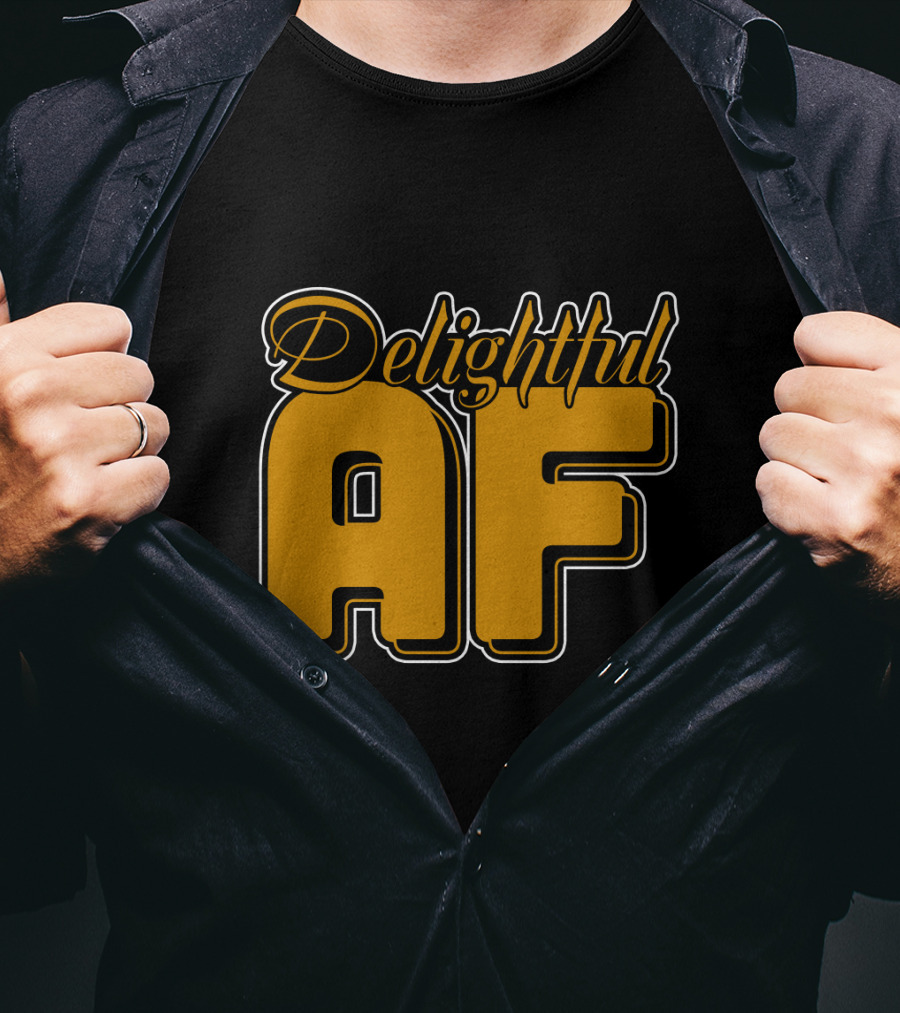 Delightful AF Bold Retro Typography T-Shirt