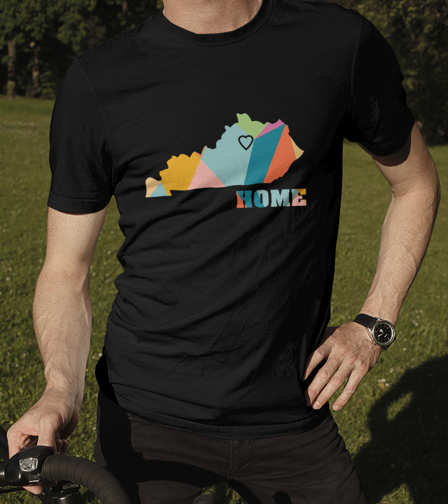Home Kentucky State Colorful Map Heart T-Shirt