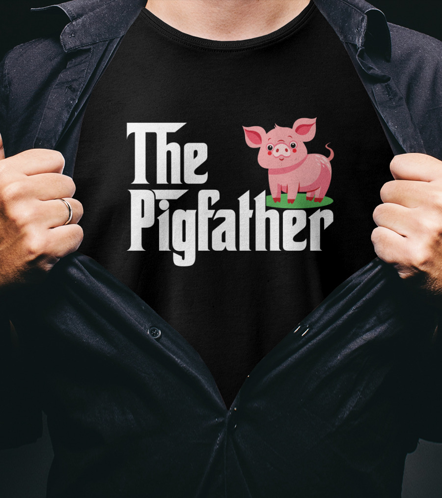 The Pigfather Mafia Movie Parody Pig T-Shirt