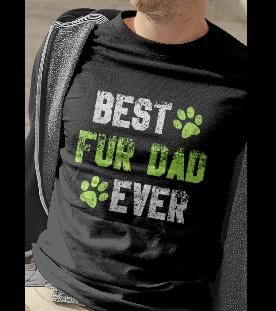 Best Fur Dad Ever Paw Prints T-Shirt