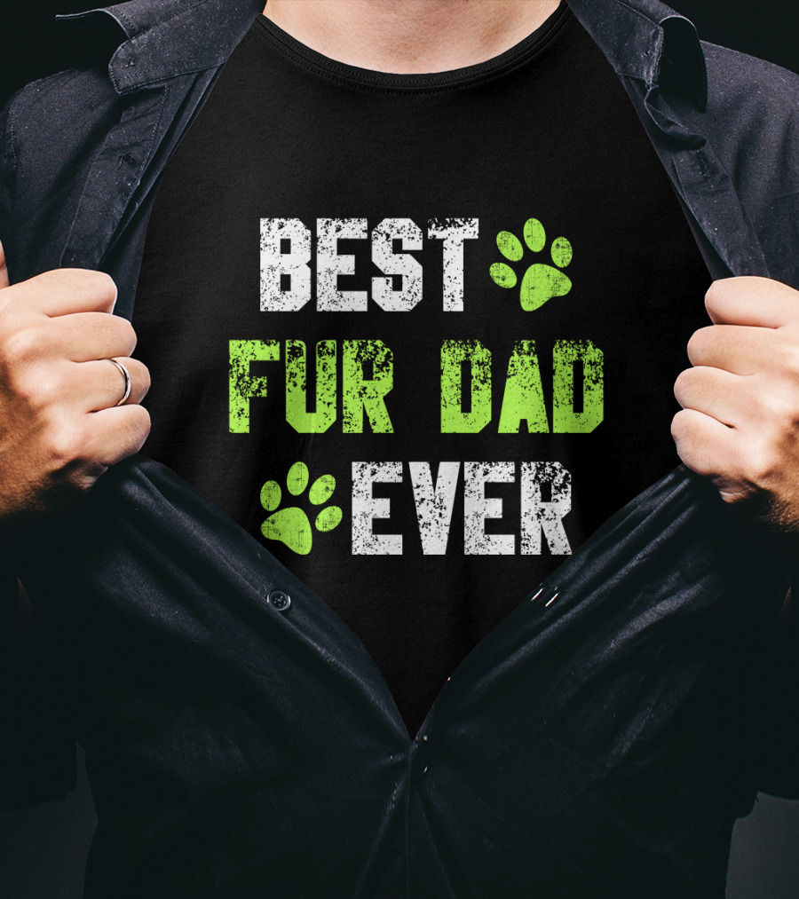 Best Fur Dad Ever Paw Prints T-Shirt