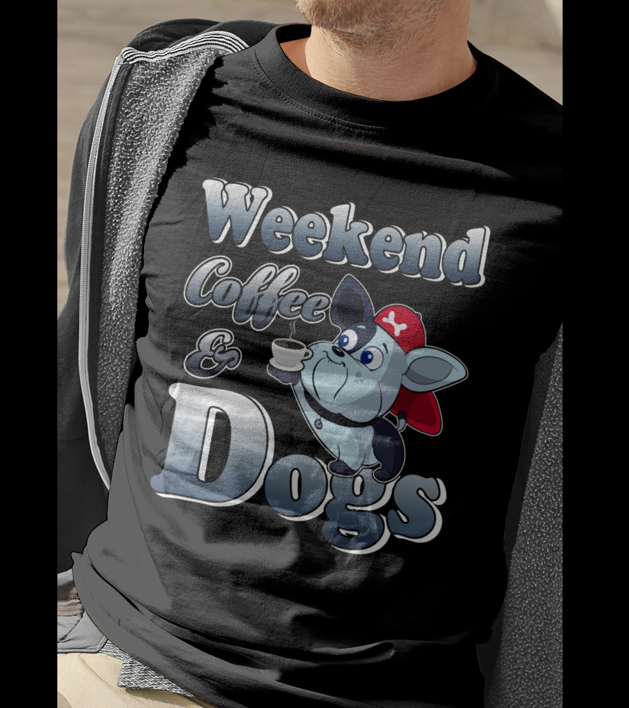 Weekend Coffee And Dogs Pirate Character T-Shirt