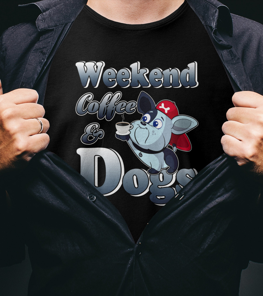 Weekend Coffee And Dogs Pirate Character T-Shirt