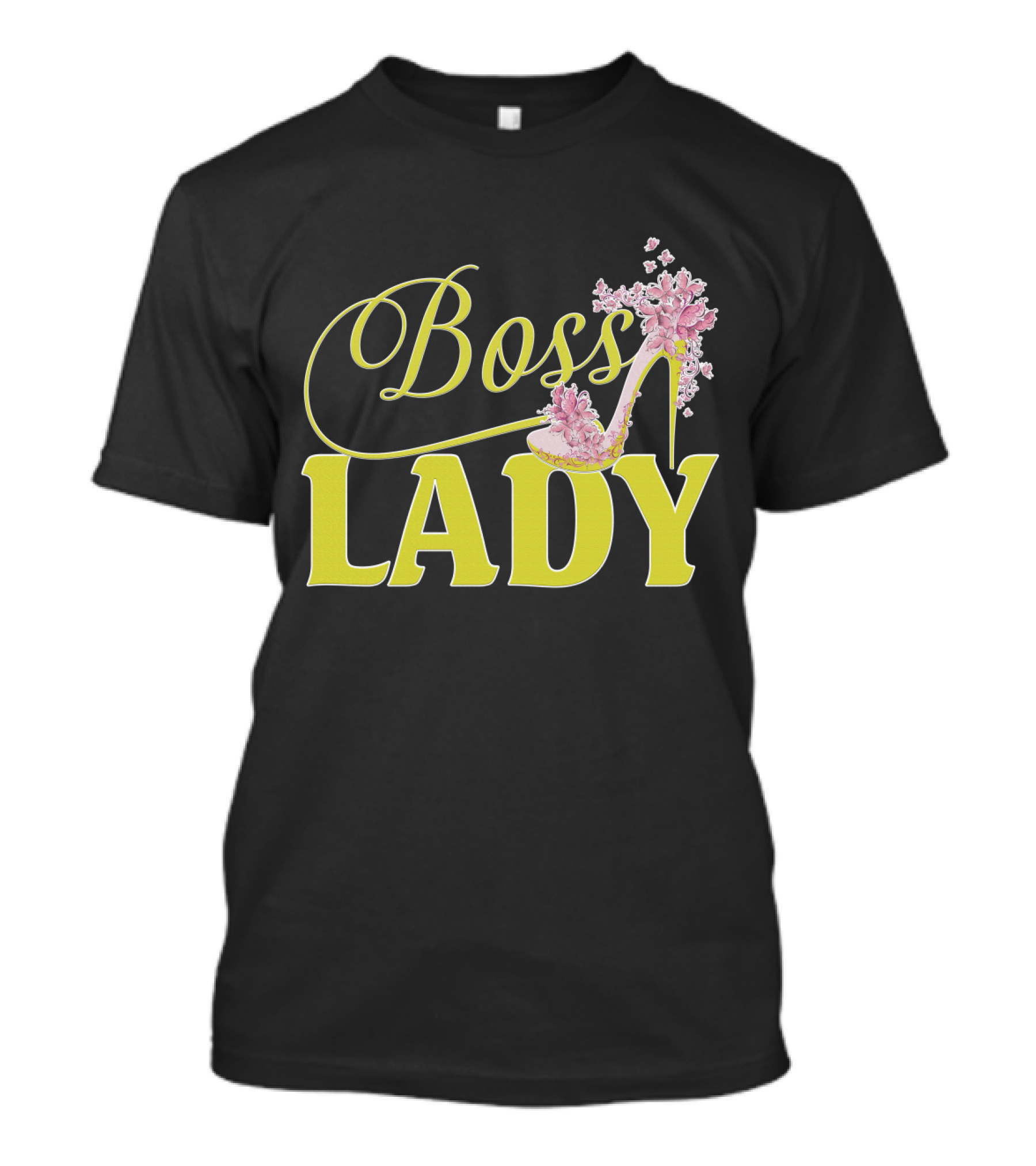 Boss Lady Floral Gold High Heel T-Shirt