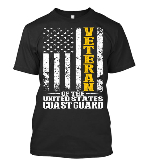 Veteran Of The United States Coast Guard USA Flag T-Shirt