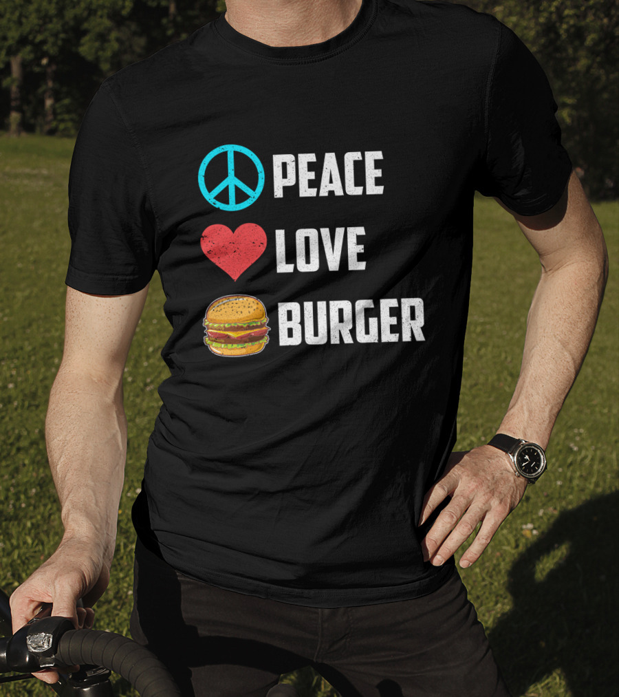Peace Heart Love Burger T-Shirt