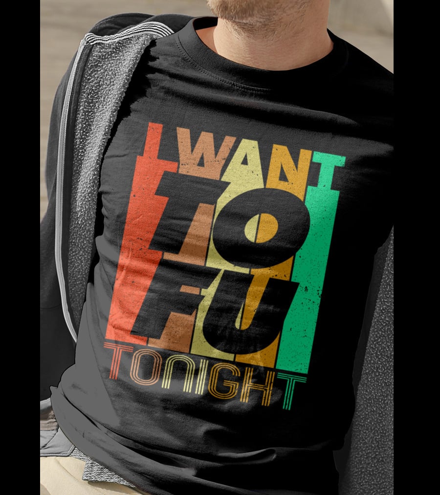 I Want Tofu Tonight Retro Text Blocks T-Shirt