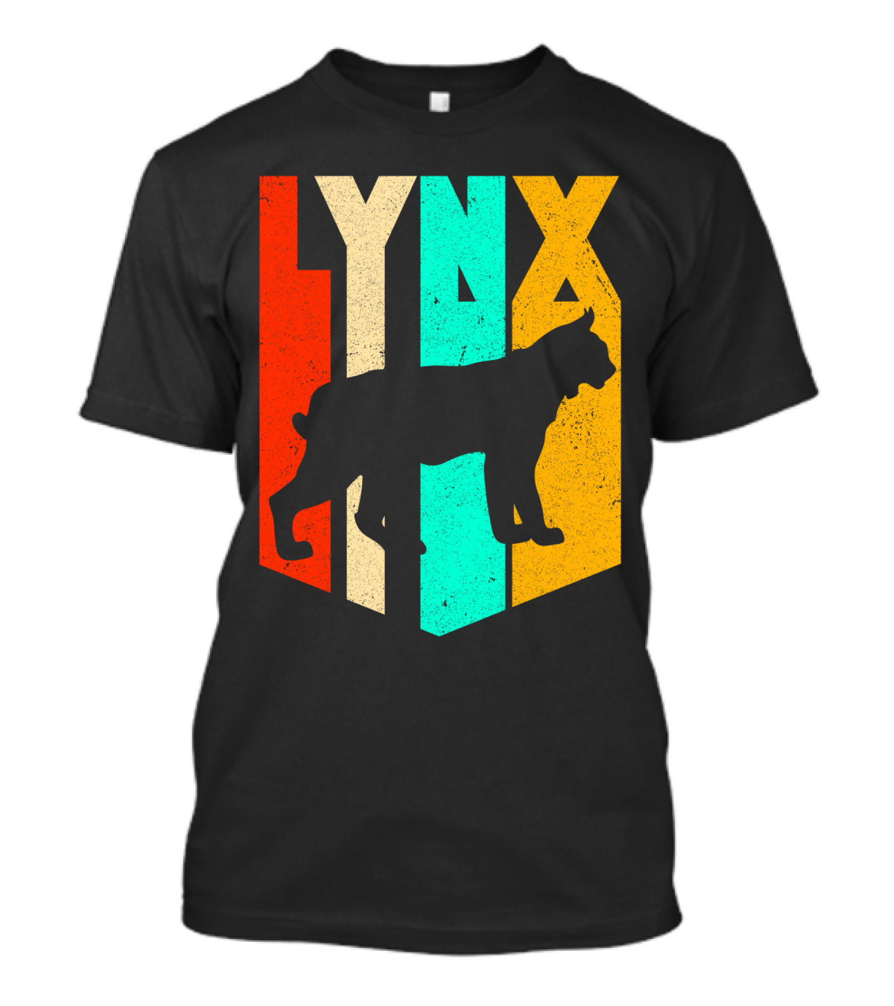 LYNX Retro Wildlife Silhouette Typography T-Shirt