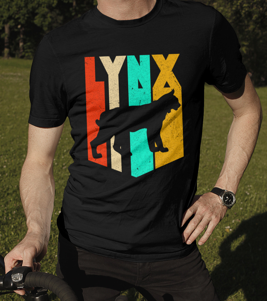 LYNX Retro Wildlife Silhouette Typography T-Shirt
