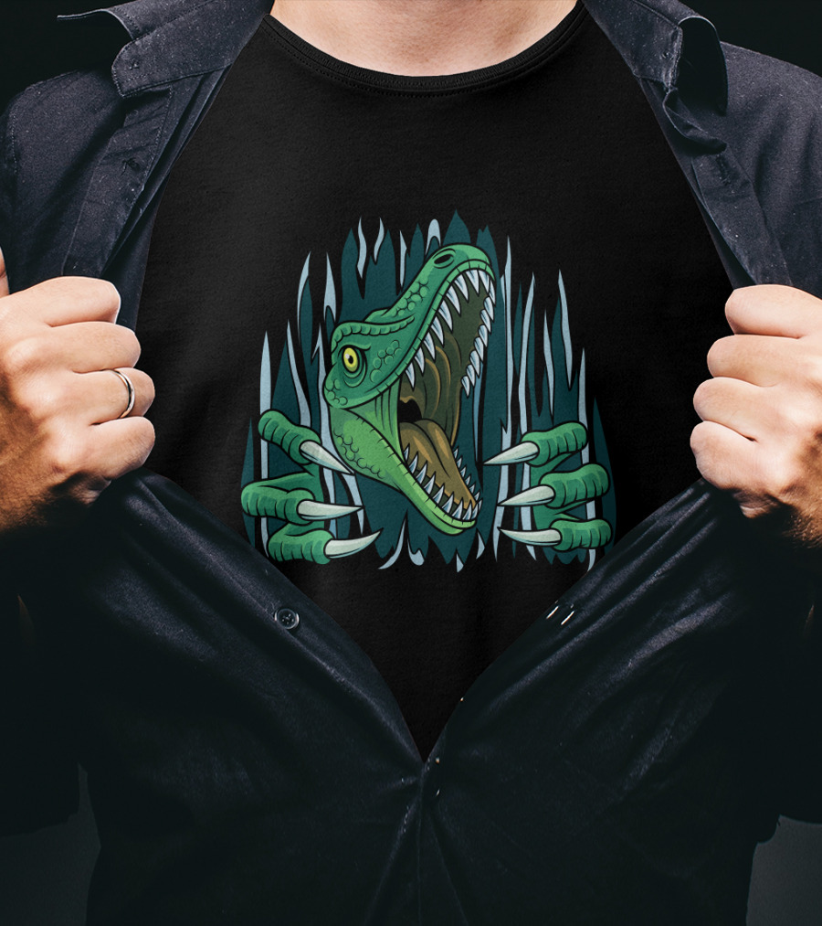 Dinosaur Captive Raptor Claw Breakout T-Shirt