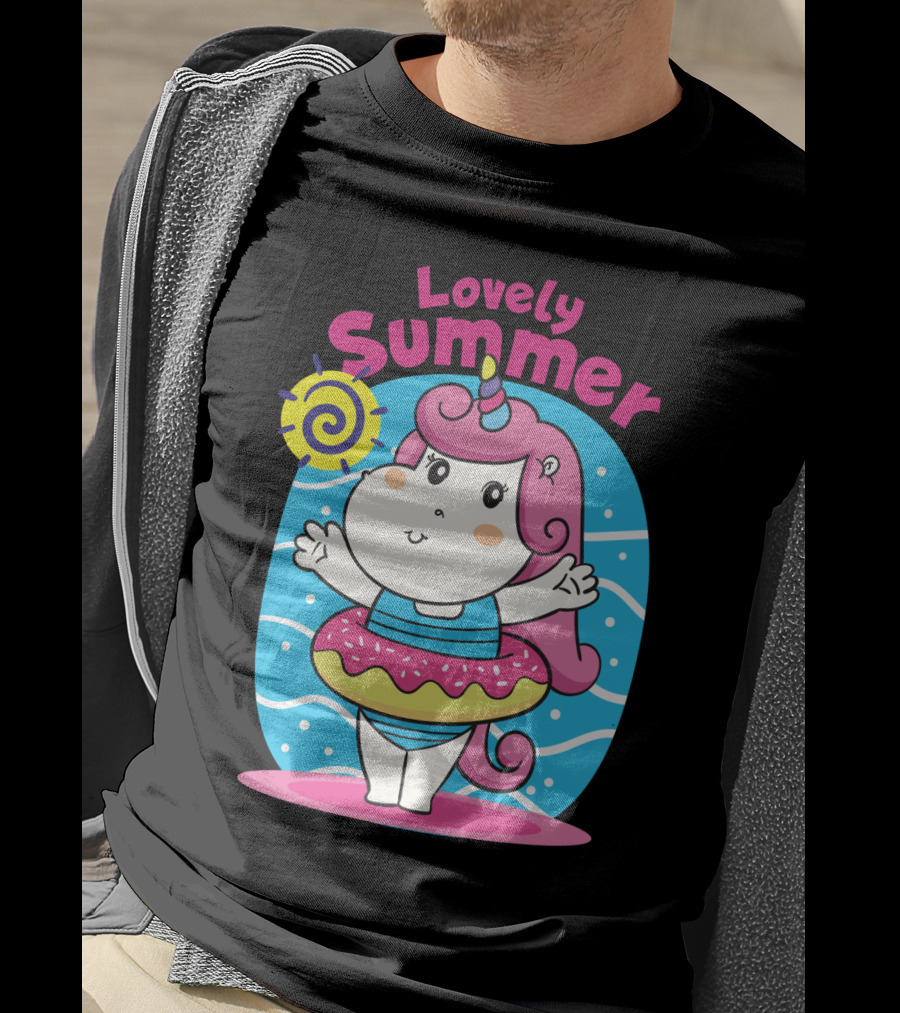 Lovely Summer Cute Unicorn Inflatable Swim Fun T-Shirt