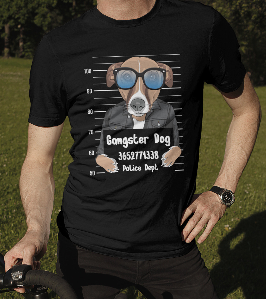 Gangster Dog 3652771338 Police Dept Mugshot T-Shirt