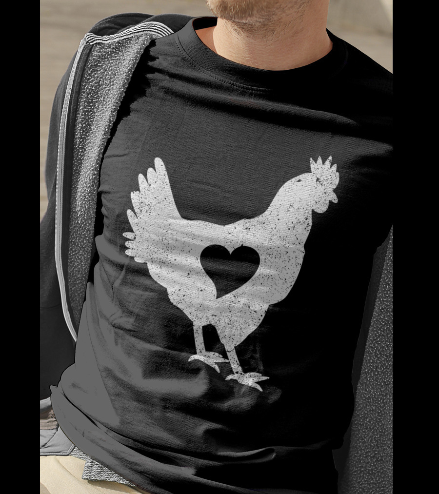 Love Chicken Heart Cutout T-Shirt