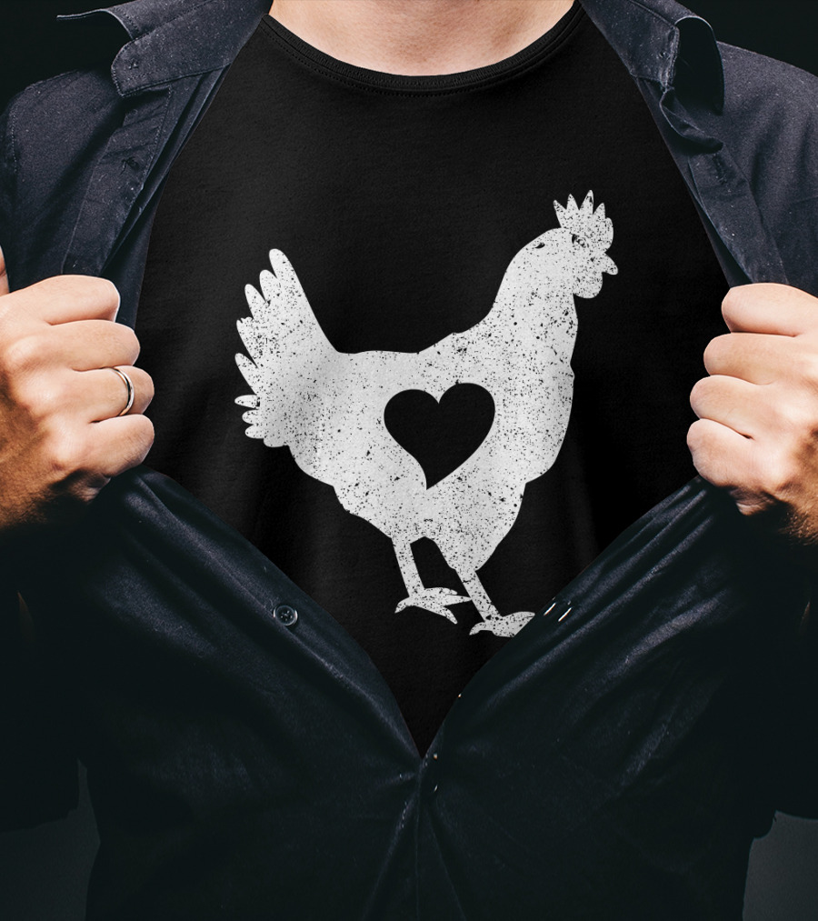 Love Chicken Heart Cutout T-Shirt